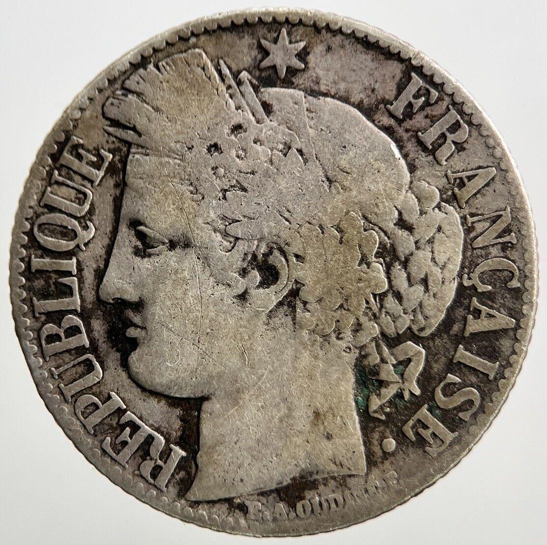 1888-A France 1 One Franc | French Silver Coin | Collectable Grade