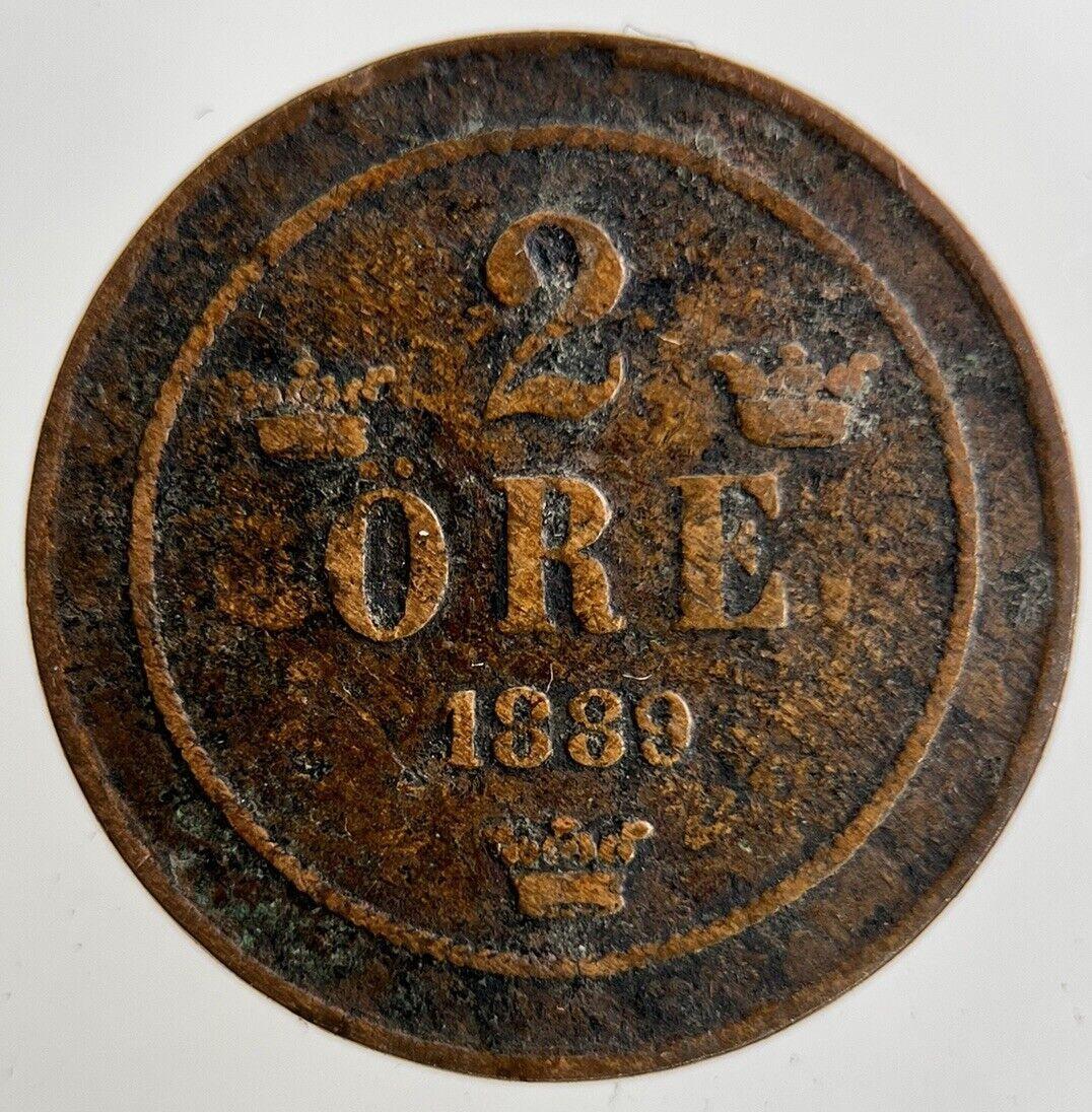 1889 Sweden 2 Ore Coin | Collectable Grade