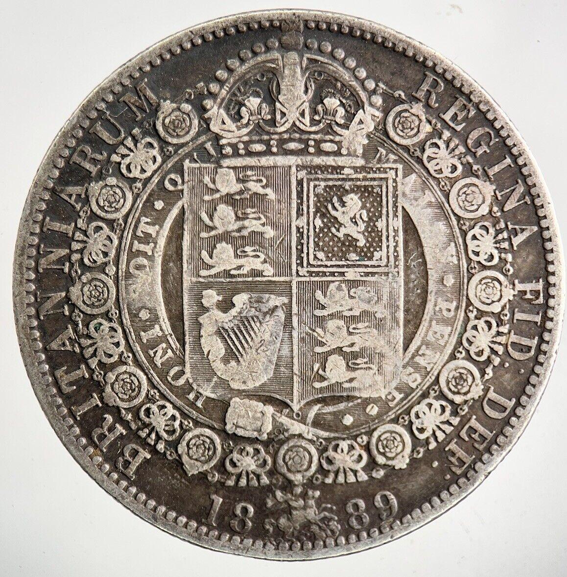 1889 Victoria Half-Crown Silver Coin | Fine Collectable Grade