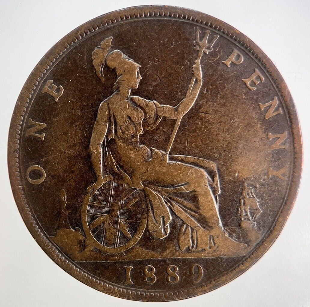 1889 Victoria One Penny Coin | Fine Collectable Grade | a8683