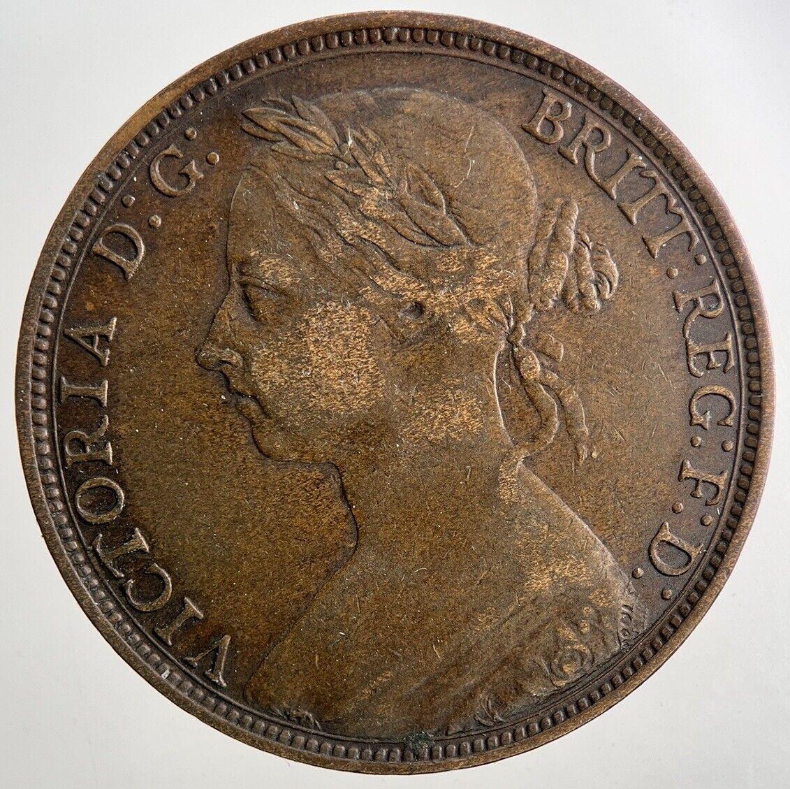 1889 Victoria One Penny Coin | Very High Grade | a9451