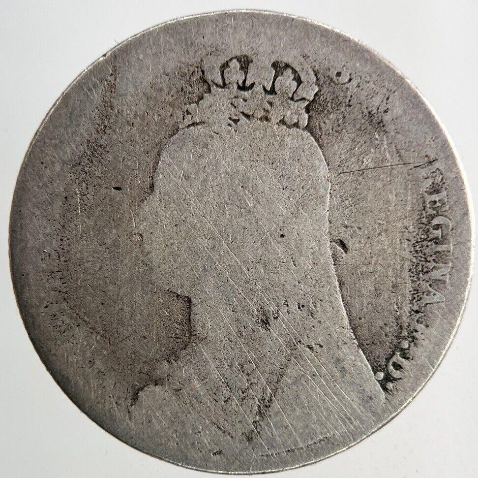 1889 Victoria Shilling Silver Coin | Fair Grade