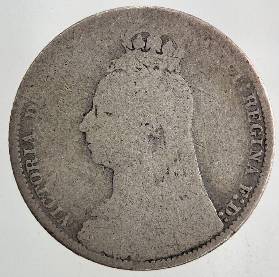 1889 Victoria Shilling Silver Coin | Fair Grade