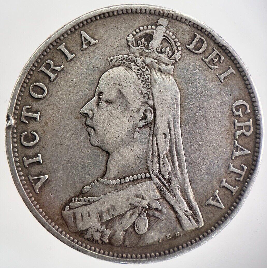 1890 Victoria Double Florin Silver Coin | Collectable Grade | a4376