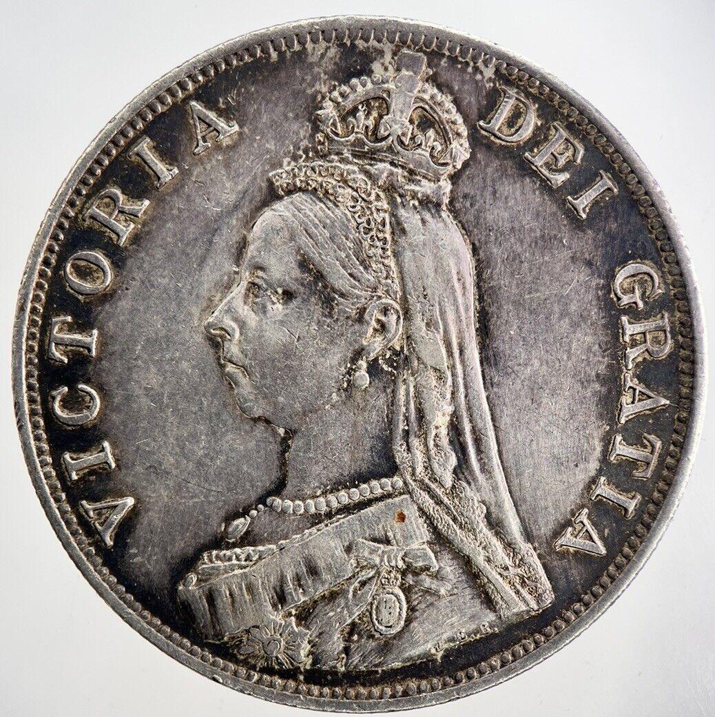 1890 Victoria Double-Florin Silver Coin | Very Fine Grade | a1472