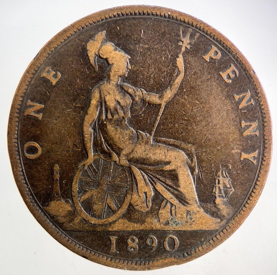 1890 Victoria One Penny Coin | Fine Collectable Grade