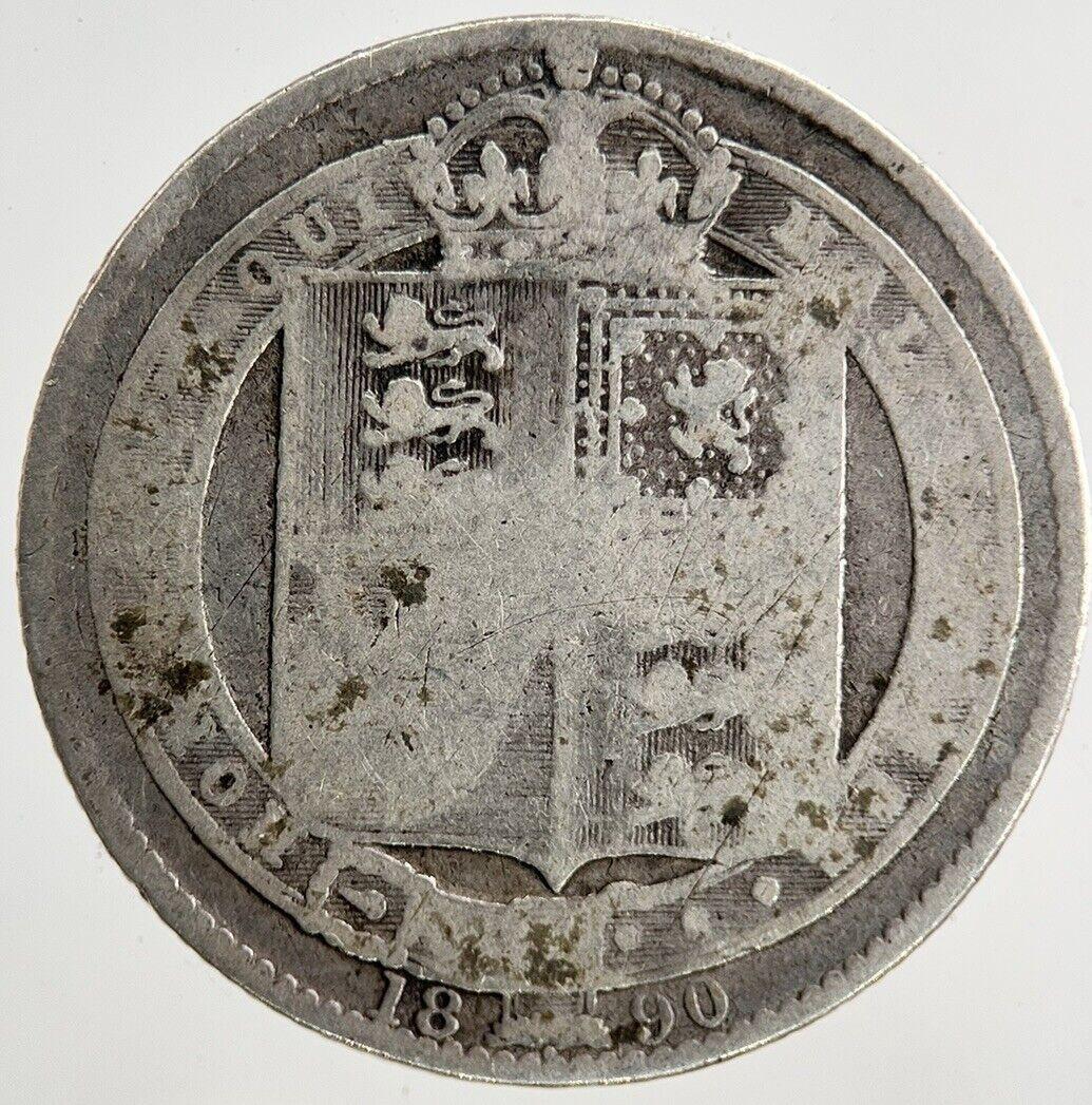 1890 Victoria Shilling Silver Coin | Fair Grade