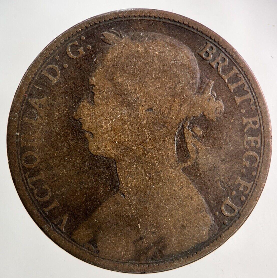 1890 Victoria One Penny Coin | Collectable Grade