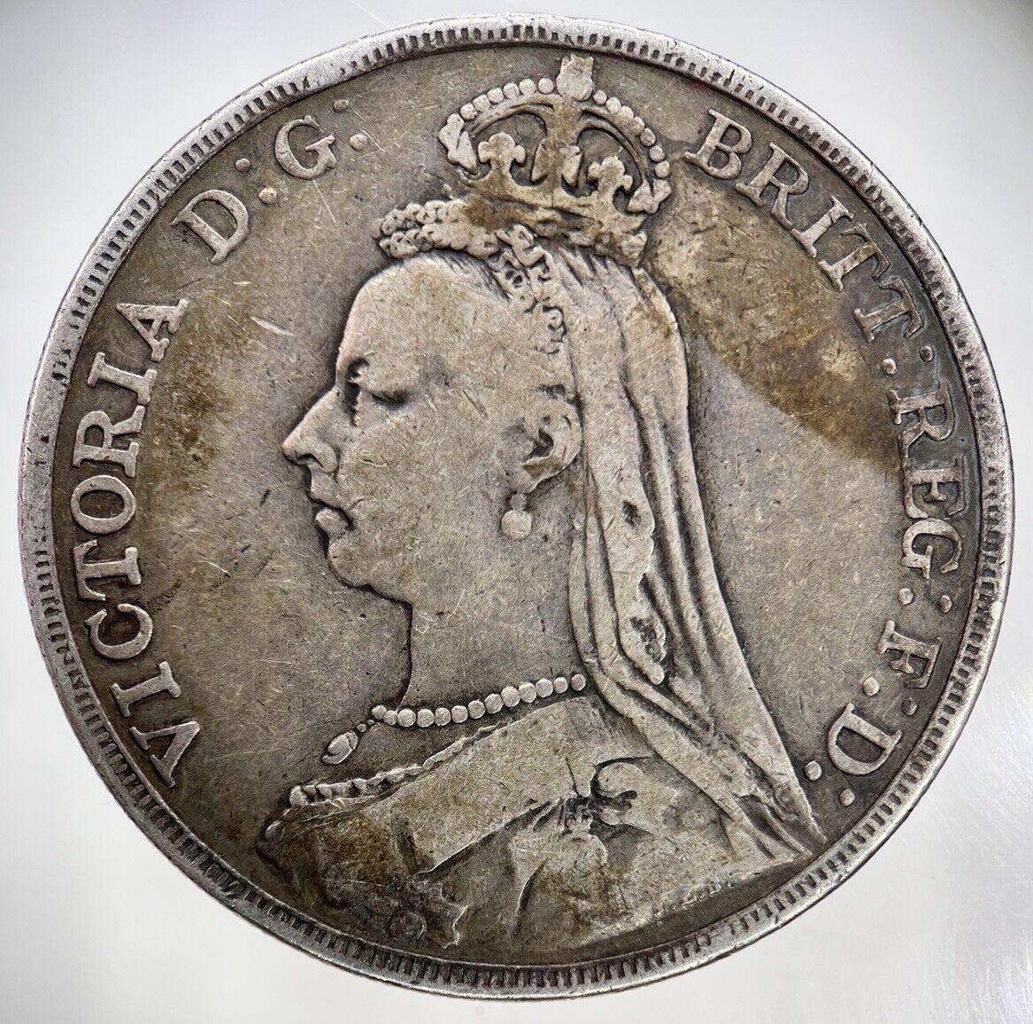 1890 Victoria One Crown Silver Coin | Fine Collectable Grade