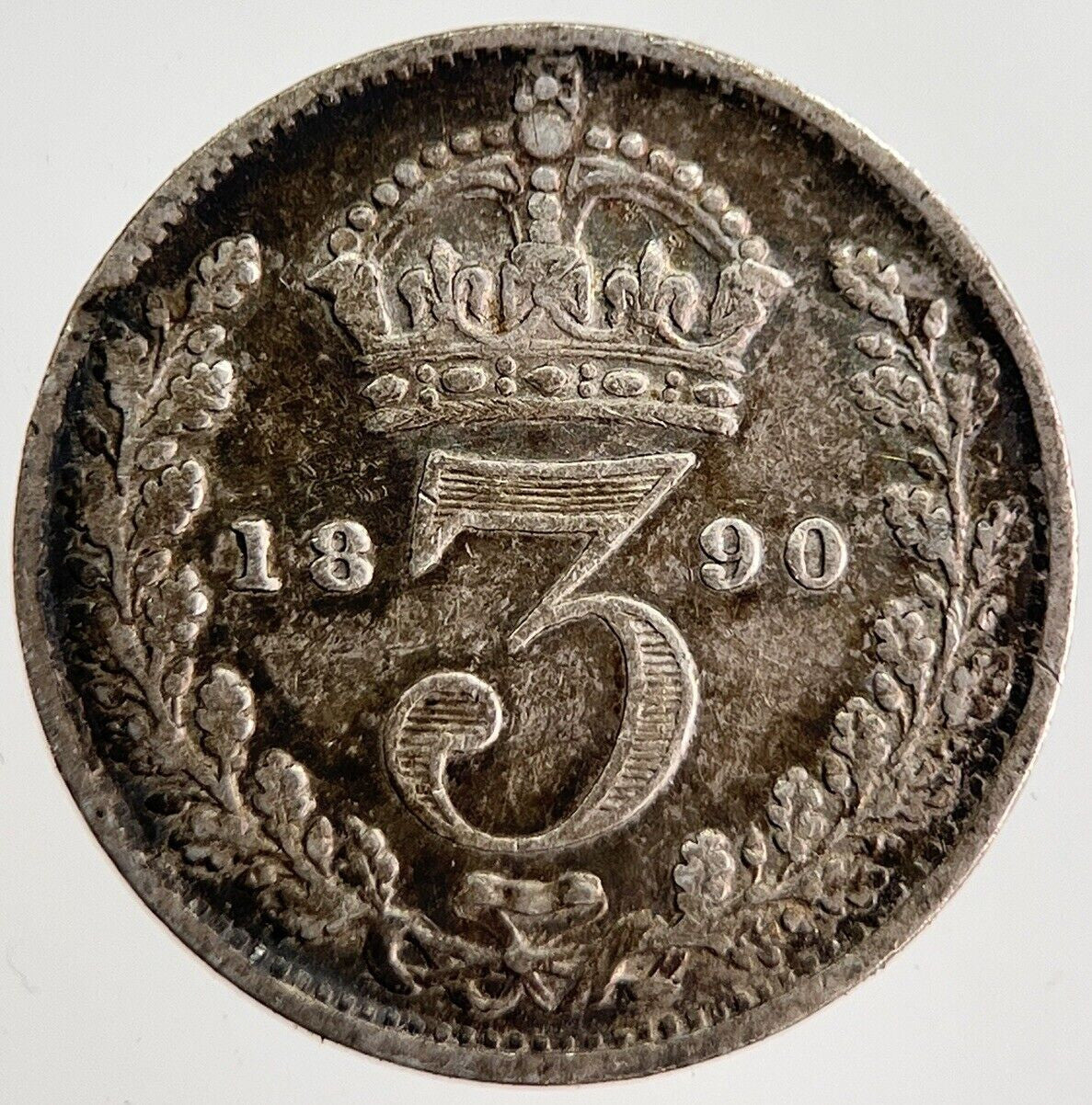 1890 Victoria Threepence Silver Coin | Fine Collectable Grade | a8543