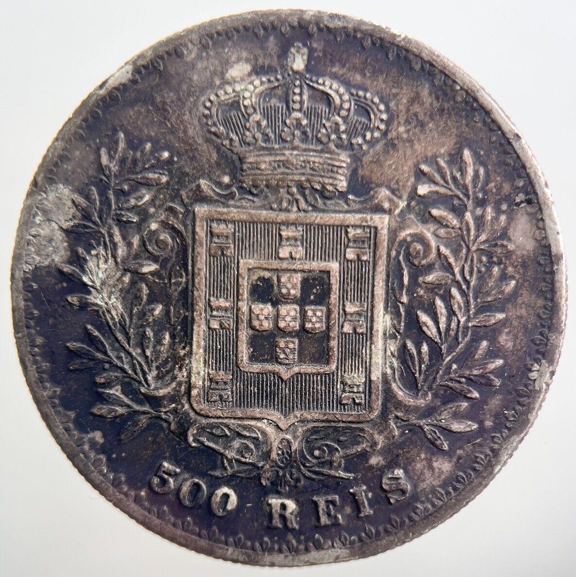 1891 Portugal 500 Reis Silver Coin | Fine Collectable Grade | a2657