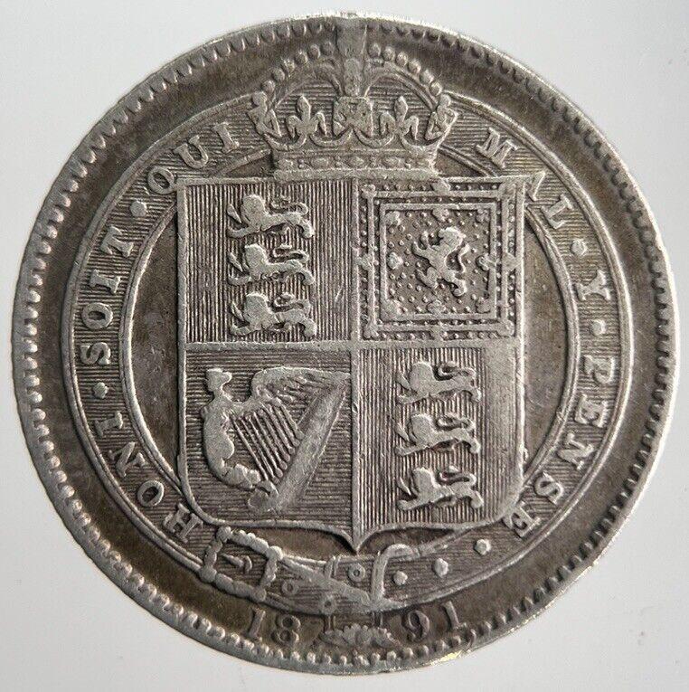1891 Victoria Shilling Silver Coin | Collectable Grade | a4515