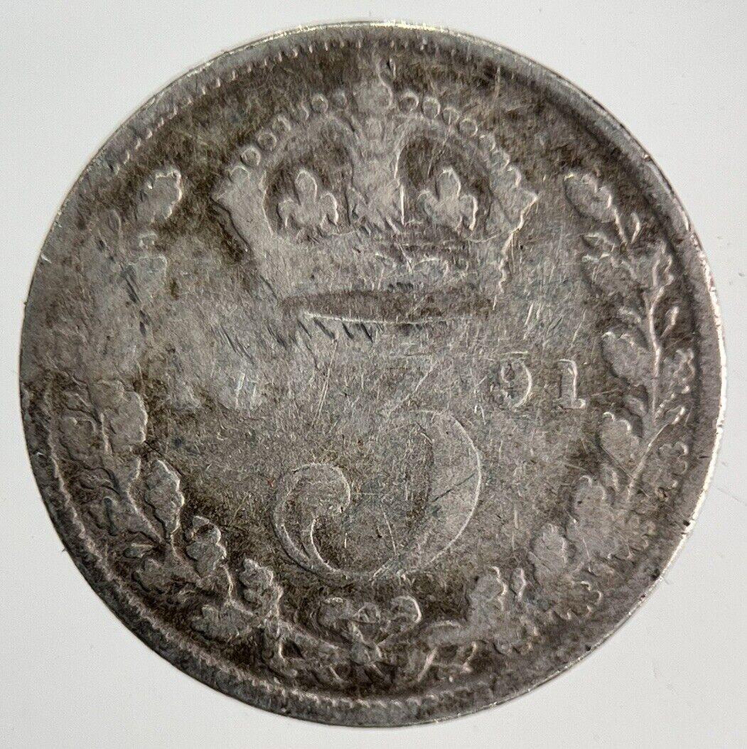 1891 Victoria Silver Threepence Coin | Collectable Grade