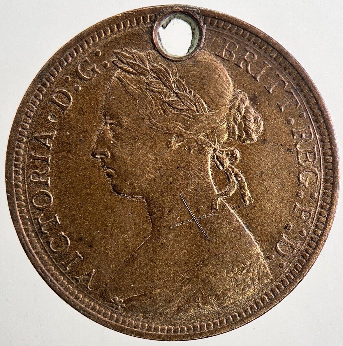 1891 Victoria Half-Penny Coin | Very Fine Grade | a9475