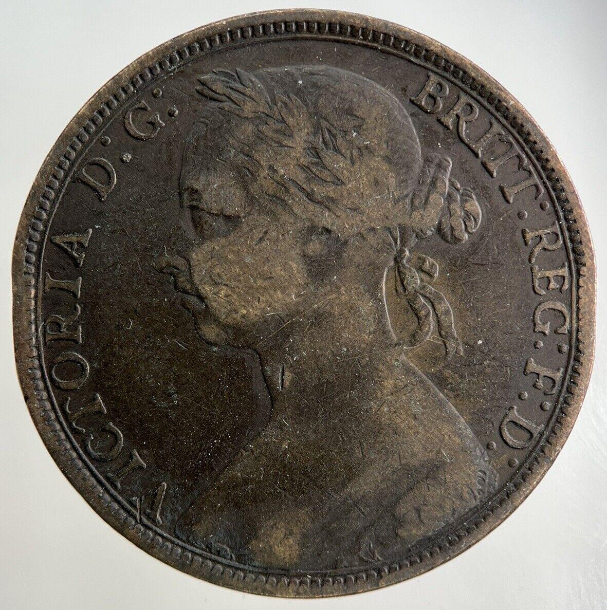 1891 Victoria One Penny Coin | Fine Collectable Grade