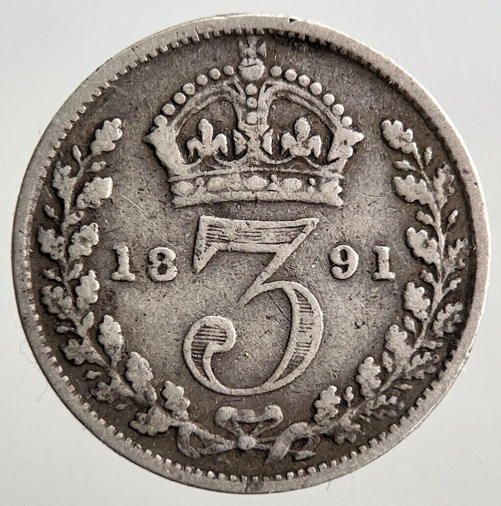 1891 Victoria Threepence Silver Coin | Collectable Grade | a3036