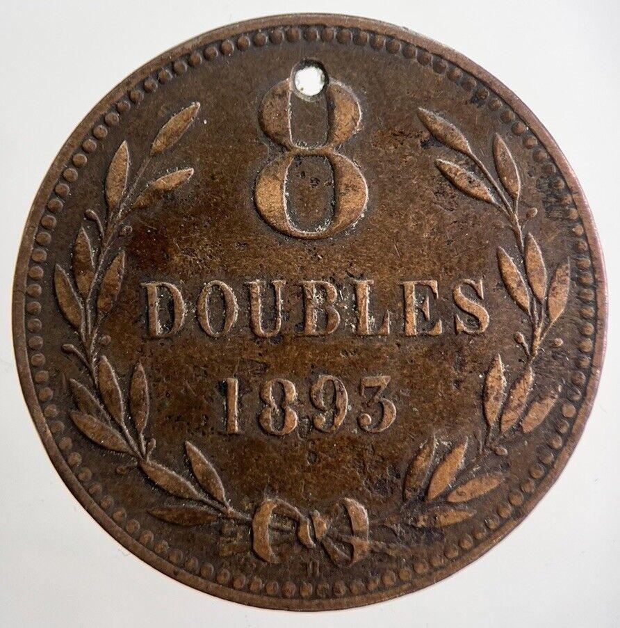 1893 Guernsey 8 Doubles Coin | Collectable Grade | a112