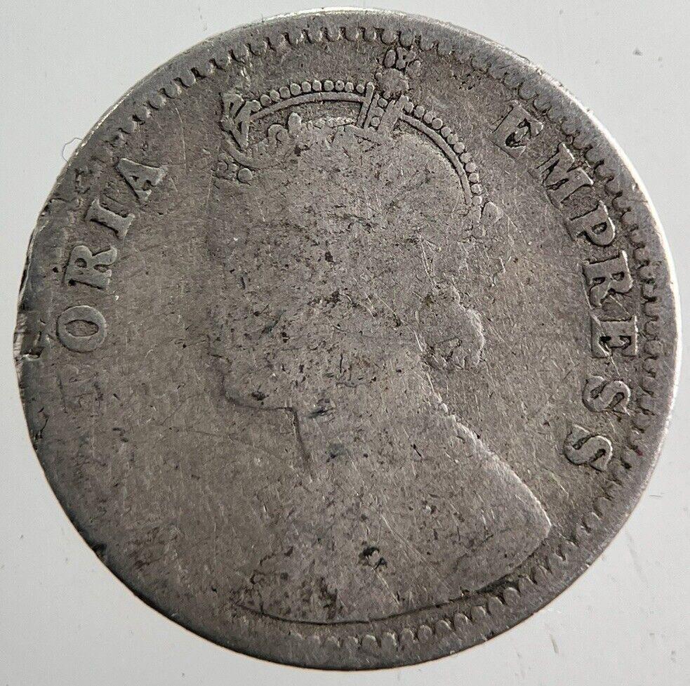 1893 India 1/4 Quarter Rupee Silver Coin | Collectable Grade