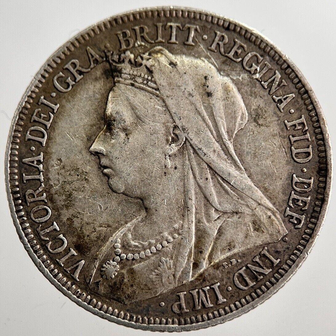 1893 Victoria One Shilling Silver Coin | Very Fine Grade | a8634