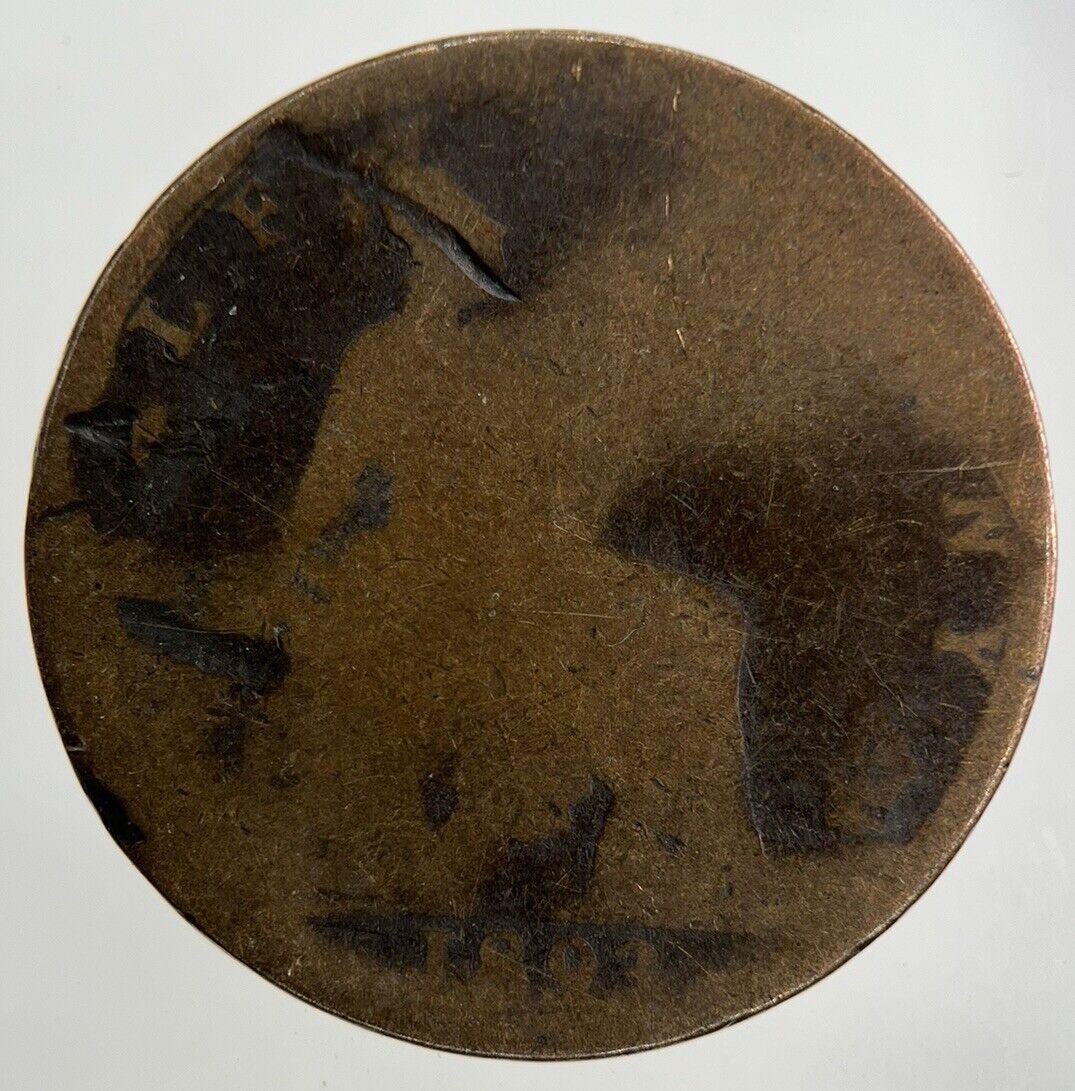 1893 Victoria Half-Penny Coin | Fair Grade