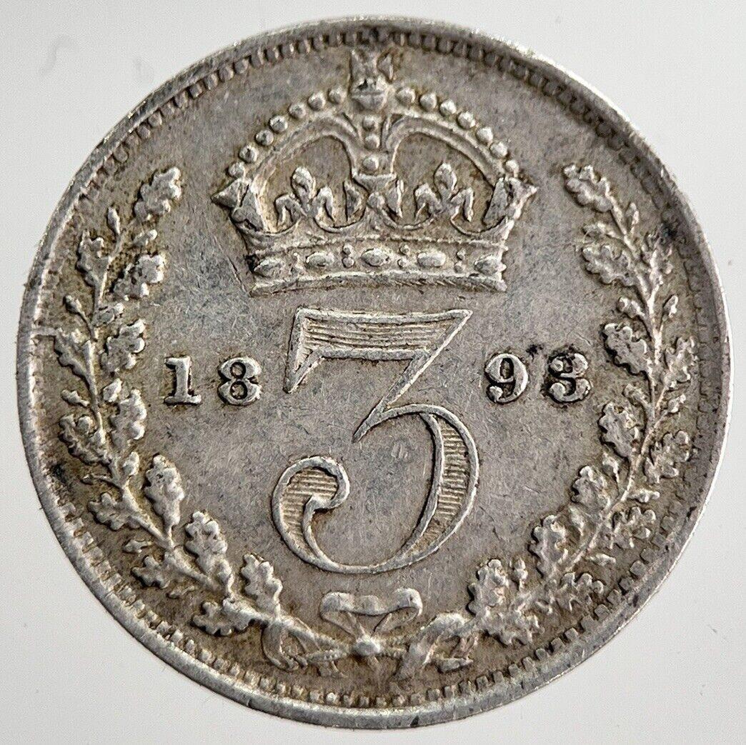 1893 Victoria Threepence Silver Coin | Very High Grade | a8537