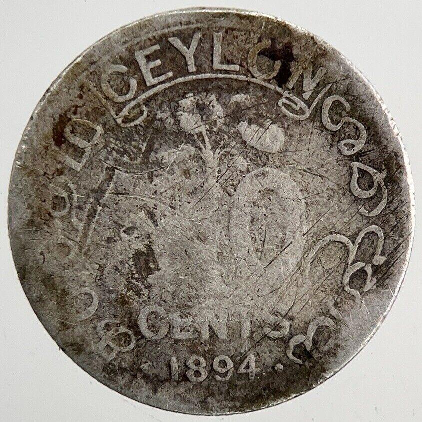 1894 Ceylon 10 Silver Cents Coin | Collectable Grade