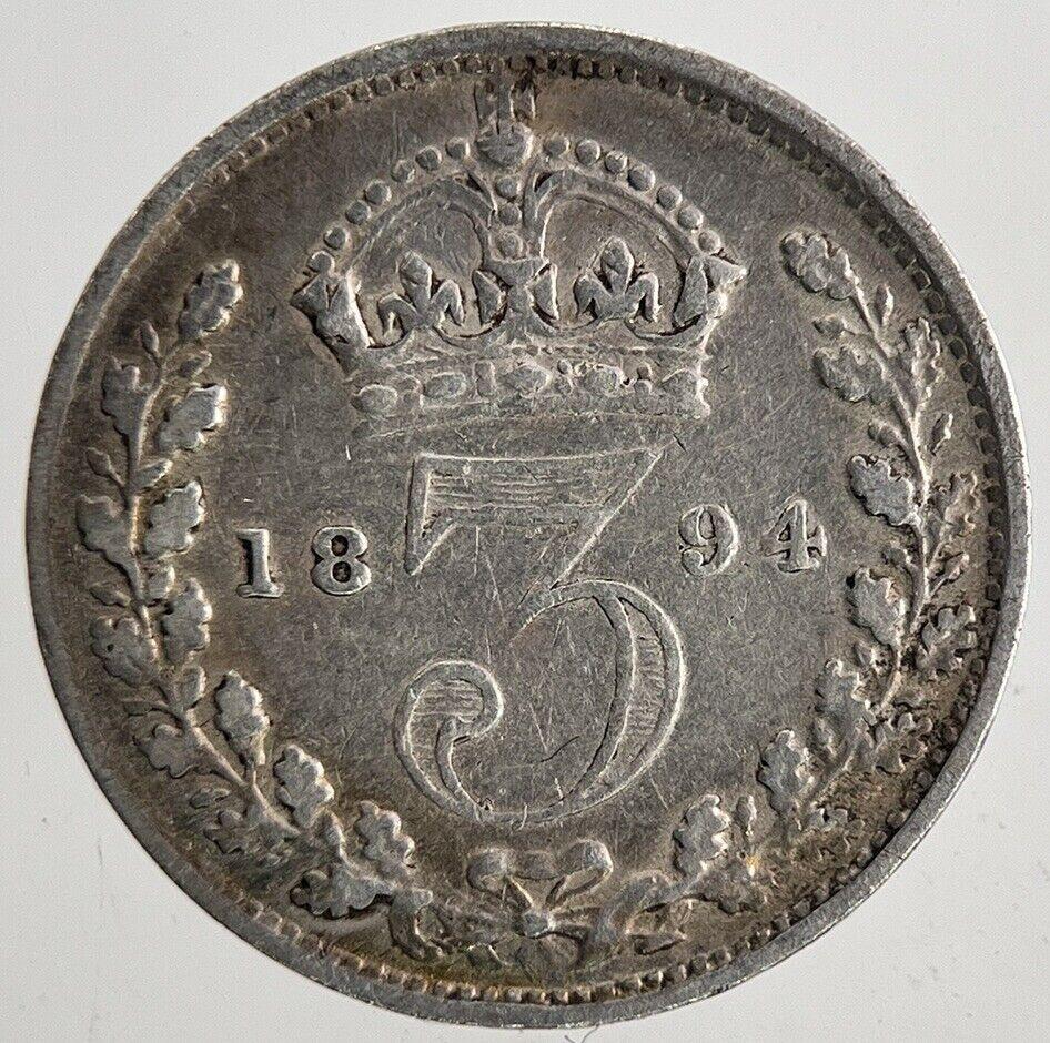 1894 Victoria Threepence Silver Coin | Very High Grade | a9608