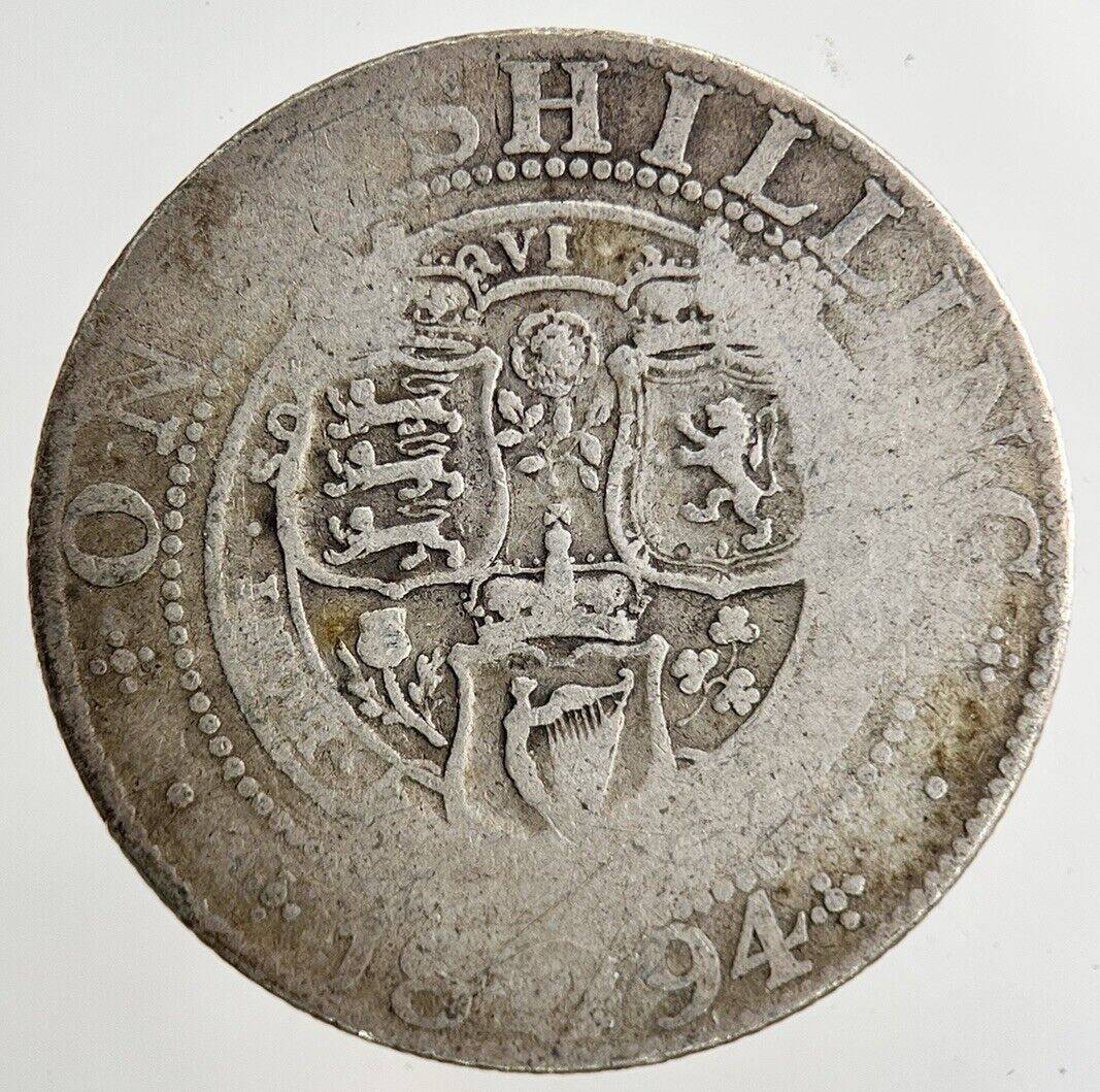 1894 Victoria Shilling Silver Coin | Fair Grade