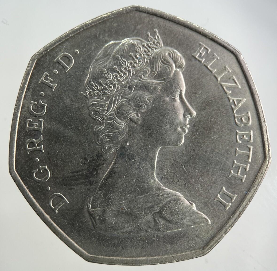 1973 Elizabeth II 2nd 50p Fifty-Pence Coin | Very High Grade