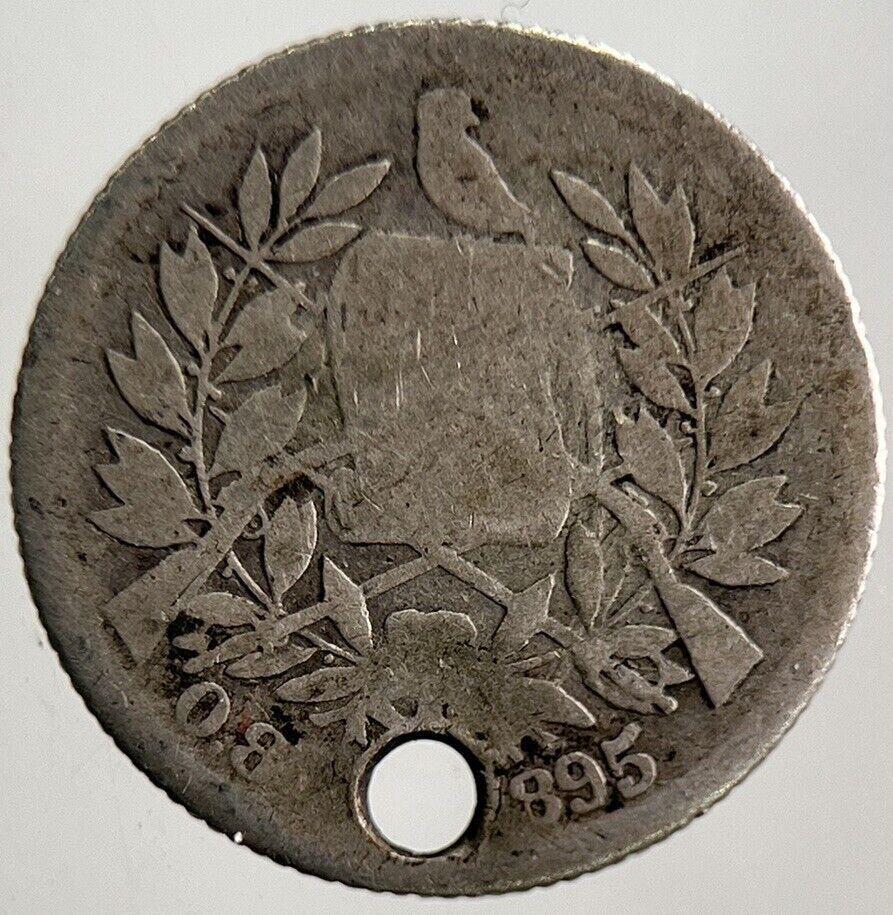 1895 Guatemala 1/2 Half Real Silver Coin | Collectable Grade | a3192