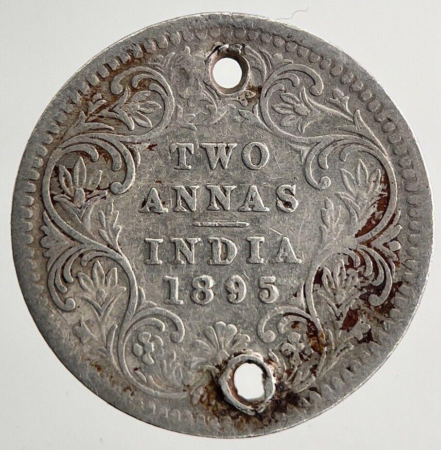 1895 2 Annas India Silver Coin | Fine Collectable Grade