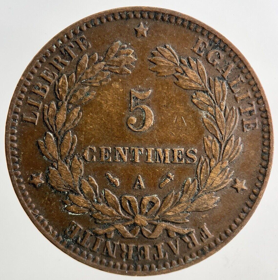 1896 France 5 Centimes Coin | Very High Grade
