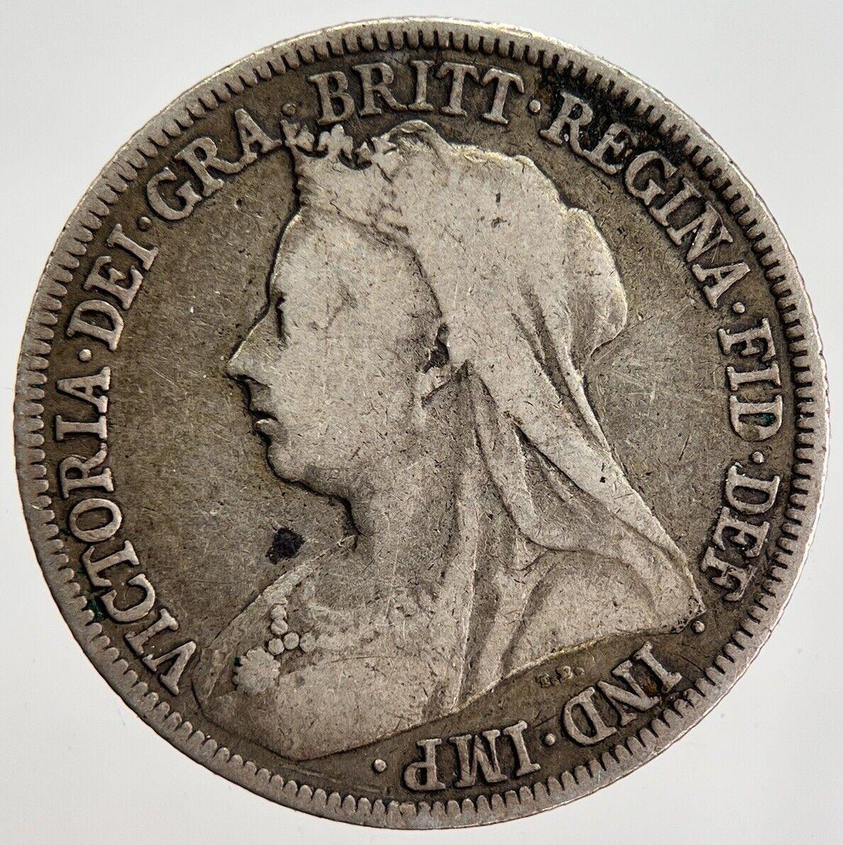 1896 Veiled Head Victoria Shilling Silver Coin | Collectable Grade | a2459