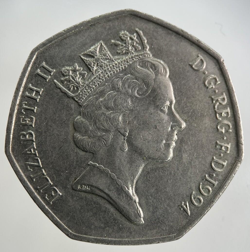 1994 Elizabeth II 2nd D-Day 50p Fifty-Pence Coin | Very High Grade