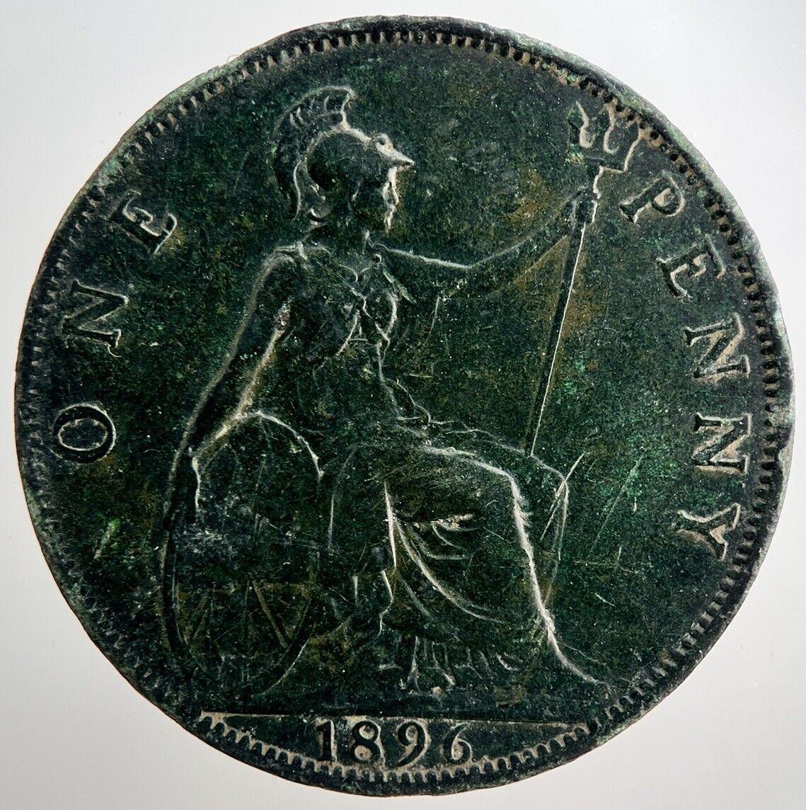 1896 Victoria One Penny Coin | Fine Collectable Grade | a3327