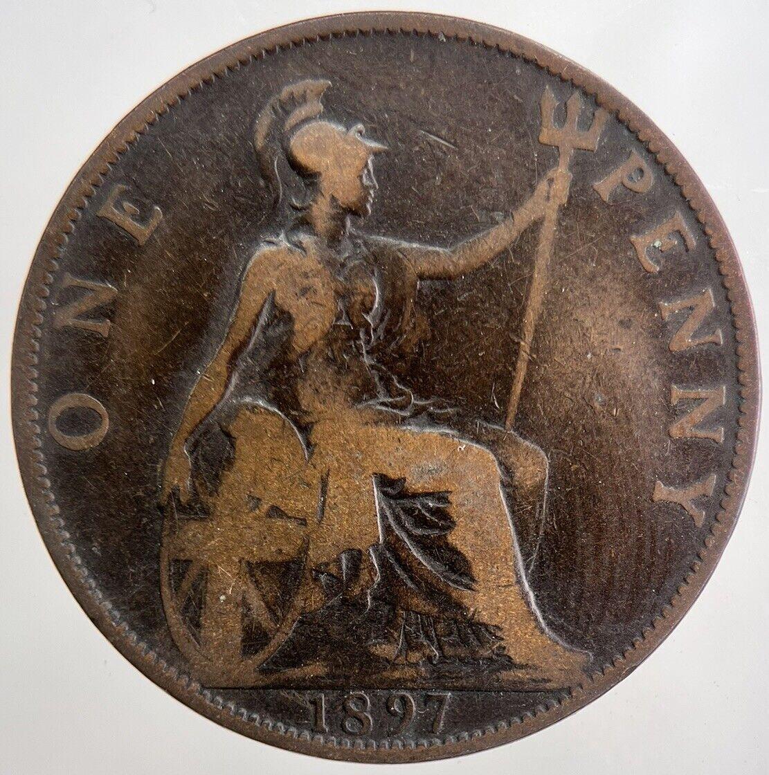 1897 Victoria One Penny Coin | Collectable Grade | a5657