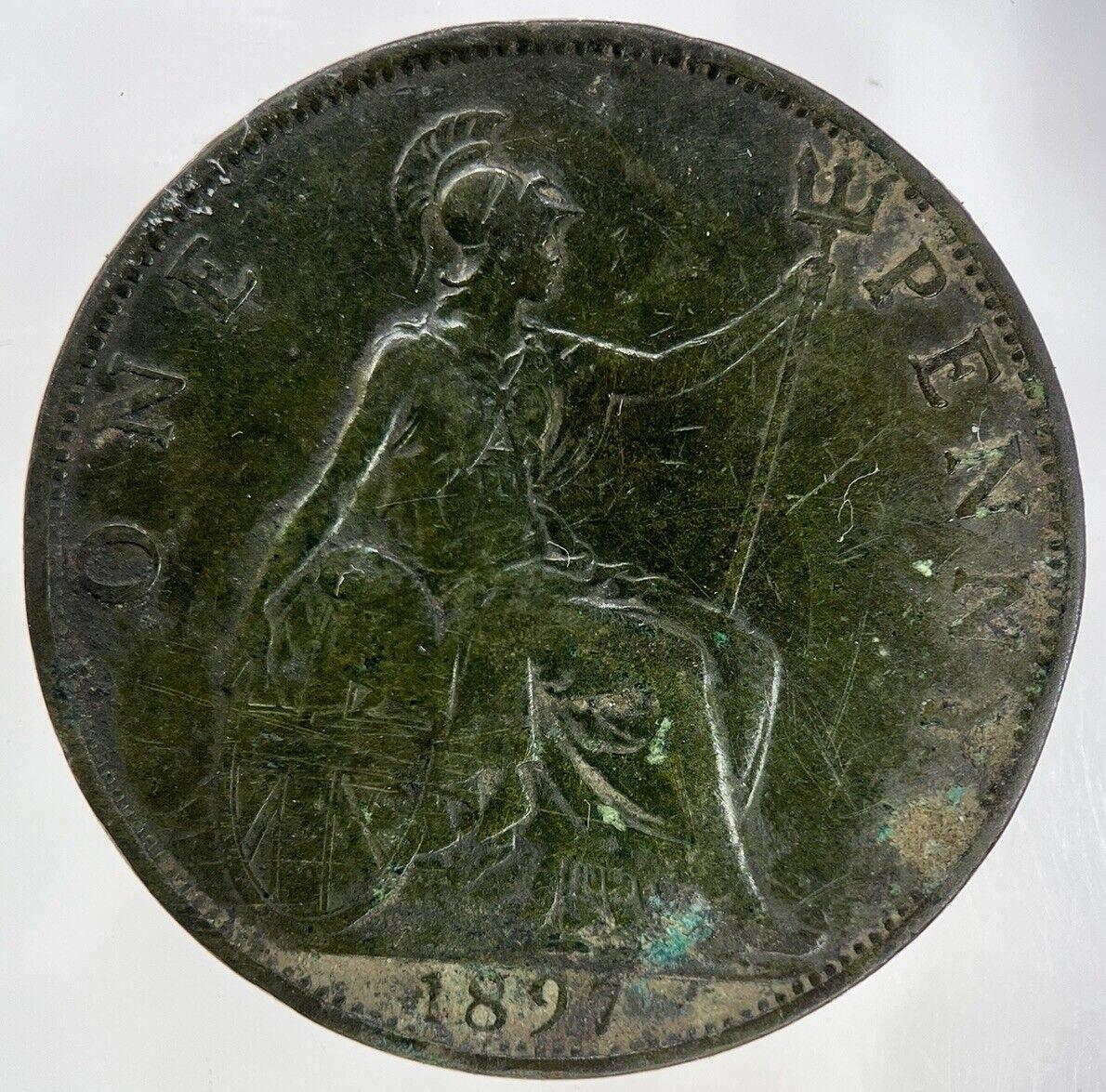 1897 Victoria One Penny Coin | Fine Collectable Grade