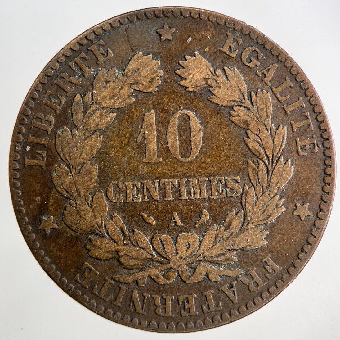 1898 France 10 Centimes Coin | Fine Collectable Grade