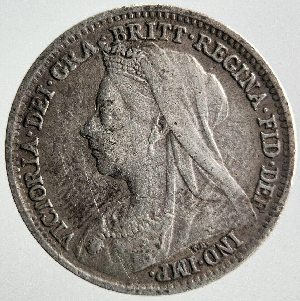 1897 Victoria Threepence Silver Coin | Fine Collectable Grade | a4048