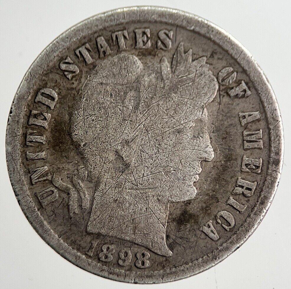 1898 US USA Barber Dime Silver Coin | Collectable Grade | a8283