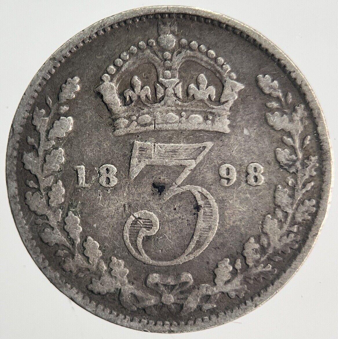 1898 Victoria Threepence | British Silver Coin | Collectable Grade | a1892