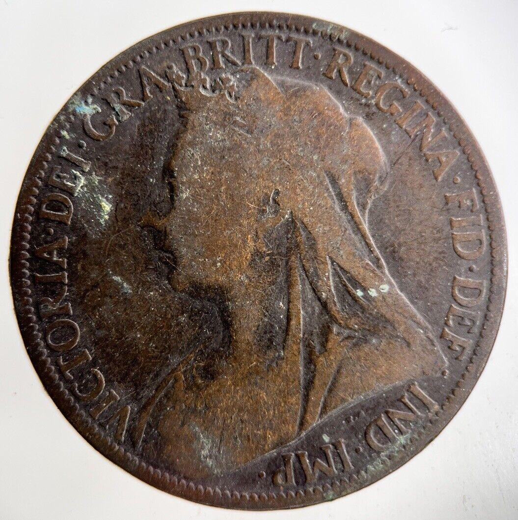 1898 Victoria One Penny Coin | Fair Grade