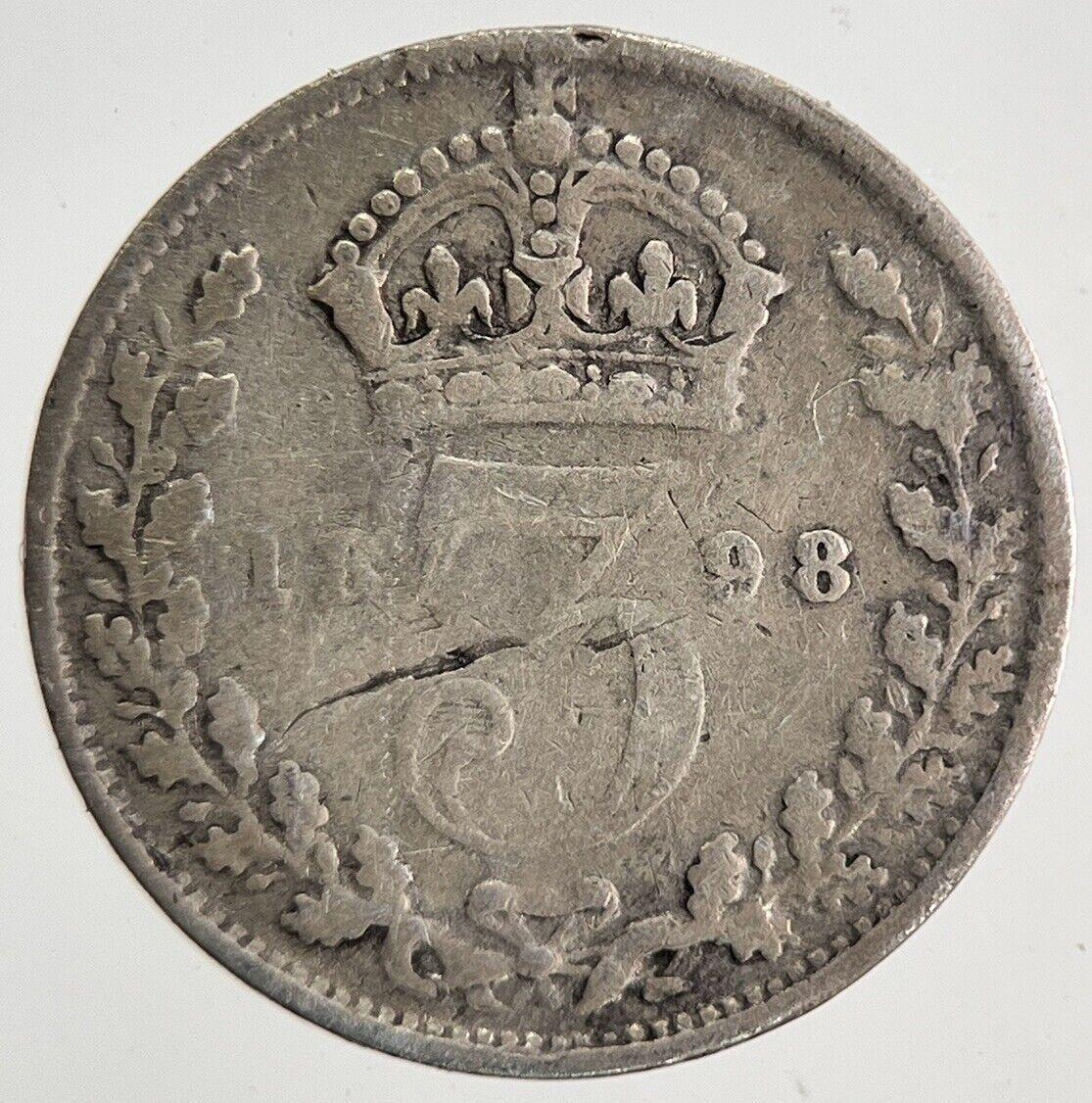 1898 Victoria Threepence Silver Coin | Collectable Grade | a8327