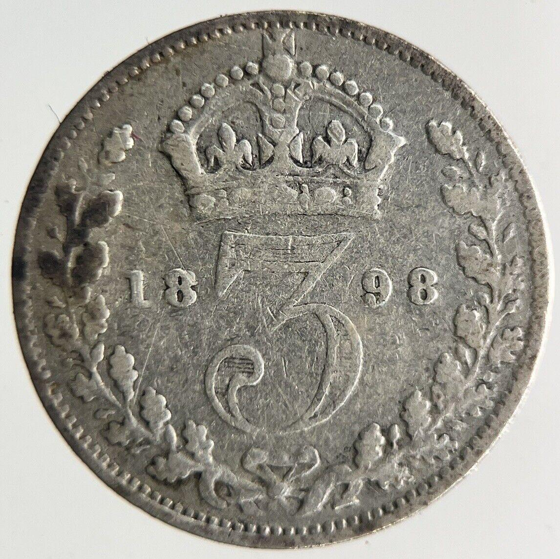 1898 Victoria Threepence Silver Coin | Fine Collectable Grade