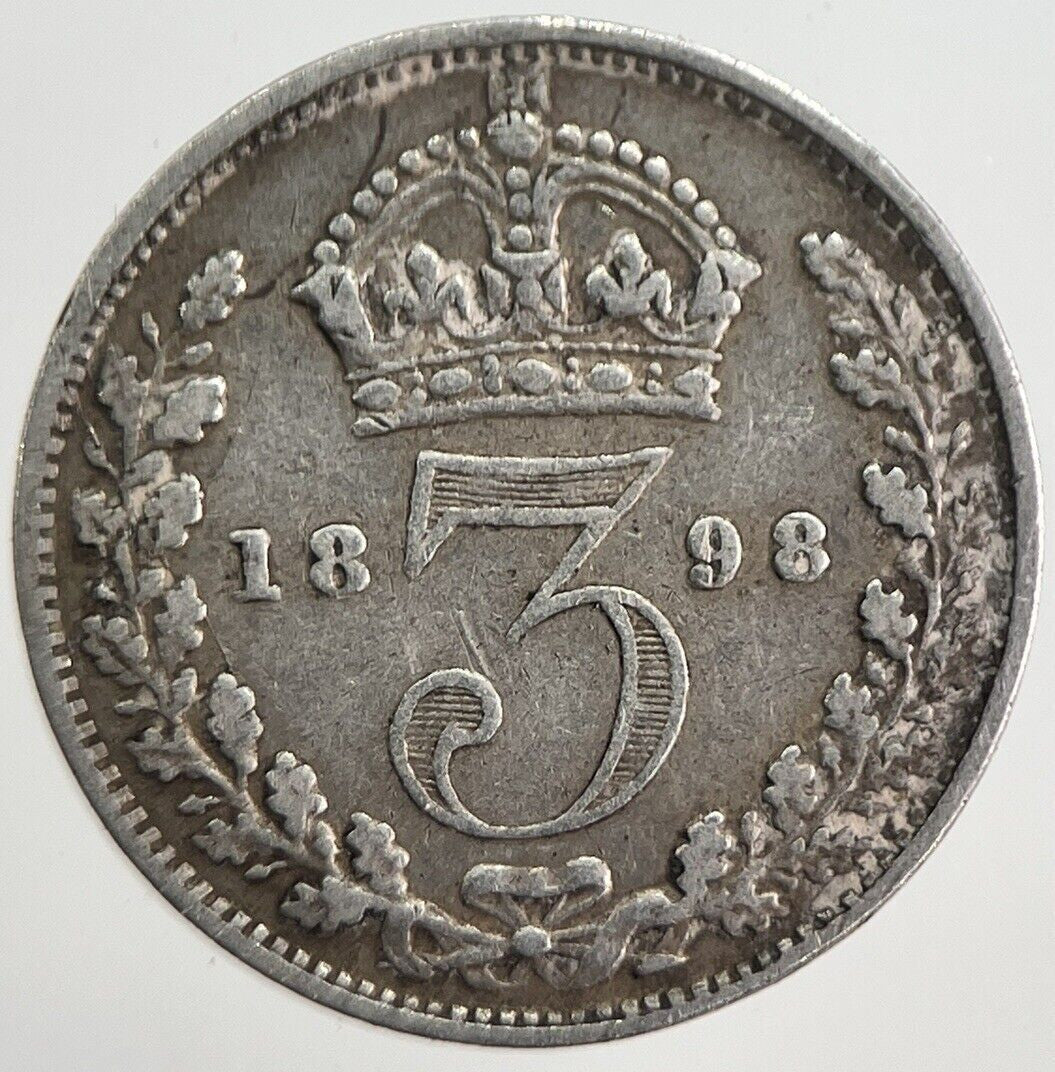 1898 Victoria Threepence Silver Coin | Very High Grade | a4849