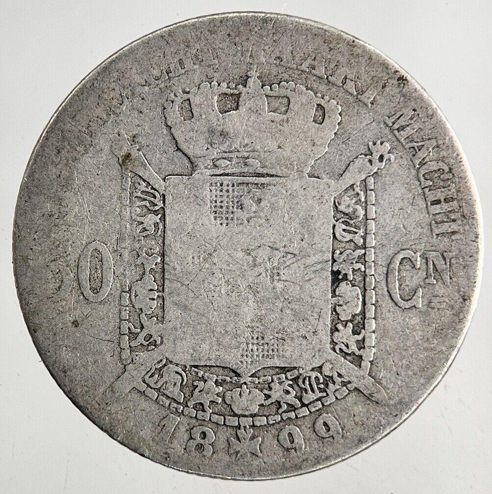 1899 Belgium 50 Centimes Silver Coin | Fair Grade