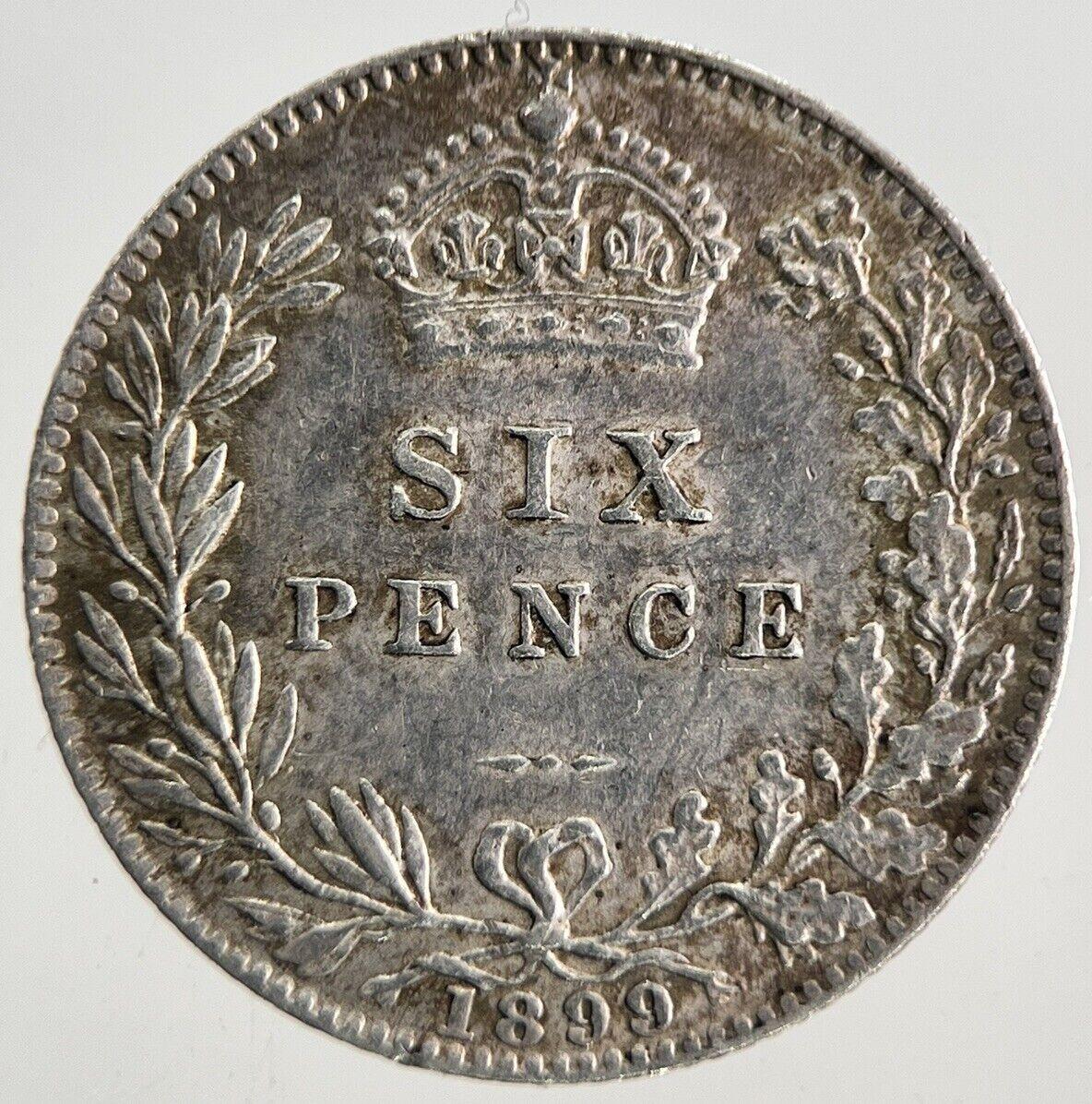 1899 Victoria Sixpence Silver Coin | Very Fine Grade | a9903