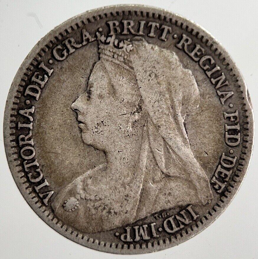 1900 Victoria Threepence Silver Coin | Fine Collectable Grade | a8550