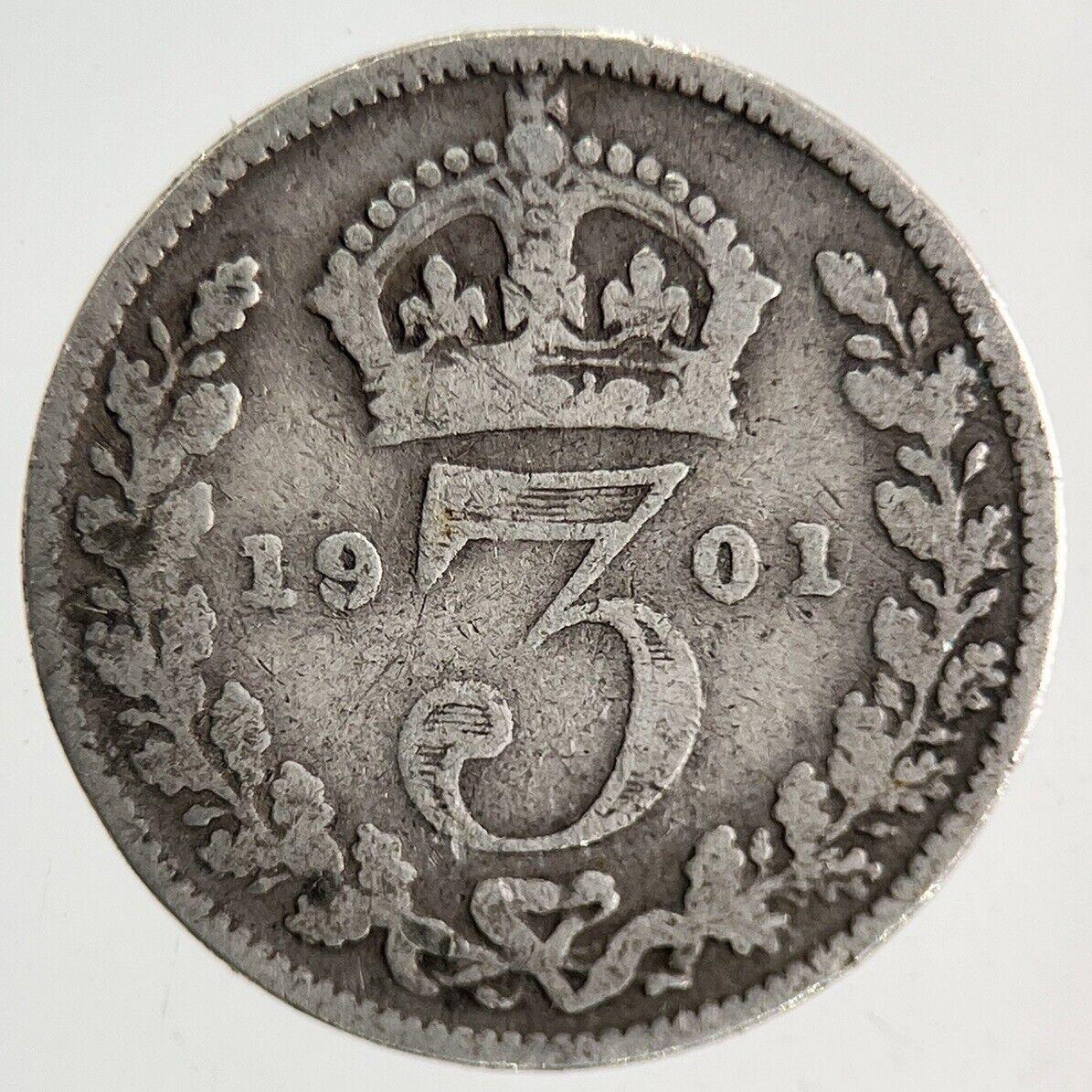 1901 Victoria Silver Threepence Coin | Collectable Grade
