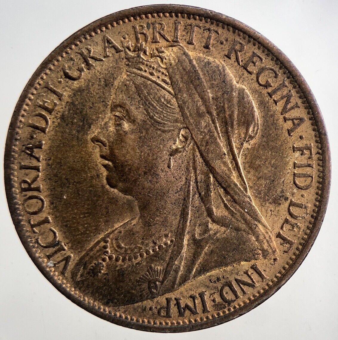 1901 Victoria One Penny Coin | Very High Grade | a9313